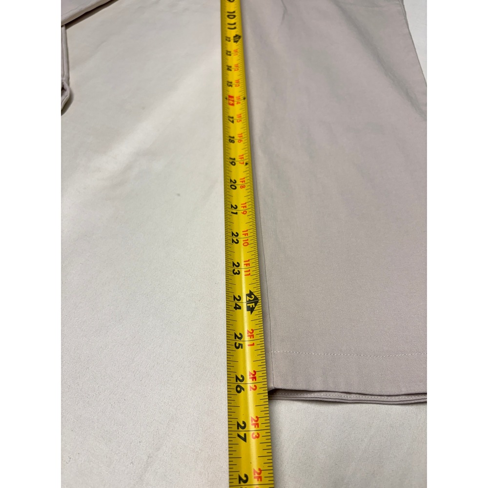 J.McLaughlin Masie Pull On Pants Tan Stone Straight Leg Hem Vent Womens 12 32X26 - Picture 6 of 9